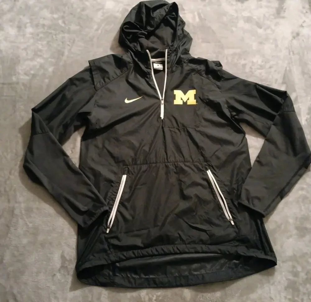 Nike Michigan Wolverines 1/4 Zip Windbreaker Jacket Mens Medium